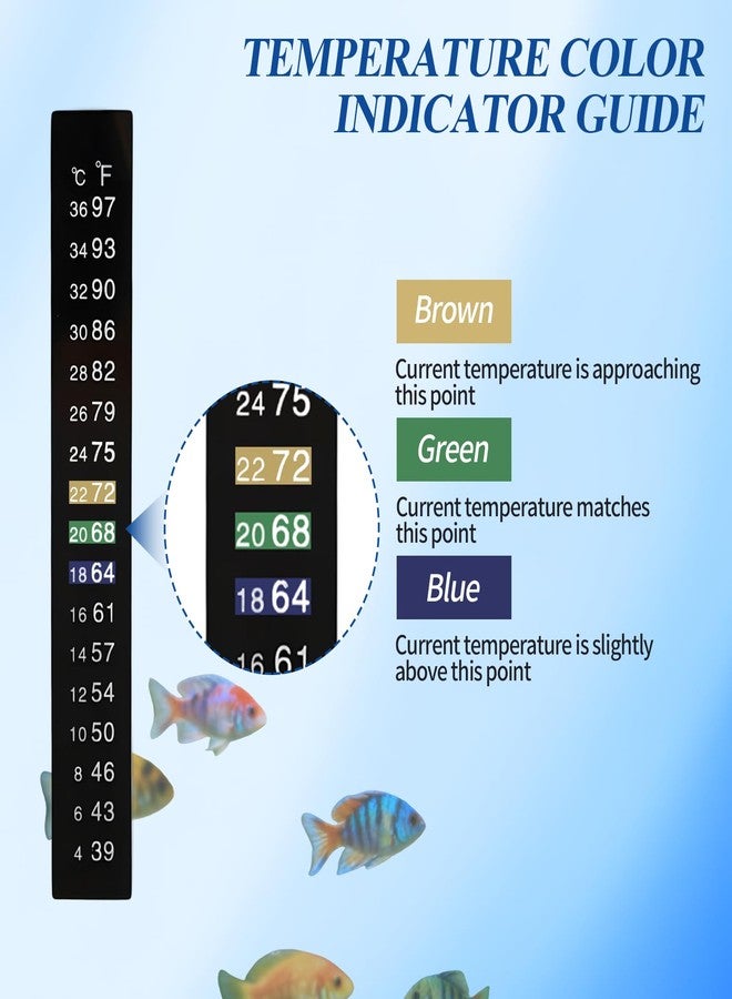 Creztail 12 Pack Aquarium Thermometer Strips, 39-97℉ Fish Tank Thermometer Tape, Amphibian and Reptile Thermometer Stickers, Adhesive Brewing Thermometer Stickers for Kombucha, Wine & Beer - Image 4